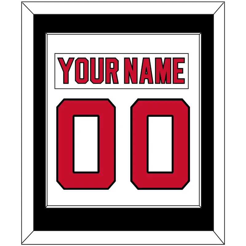 New Jersey Nameplate & Number (Back) Combined - Road White (2007-2017) - Single Mat 2