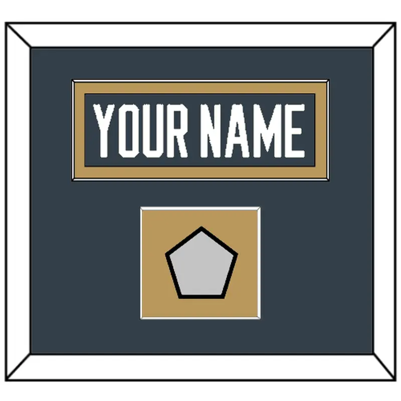 Vegas Nameplate & 2023 Stanley Cup Champions Patch - Home Steel Gray - Single Mat 2