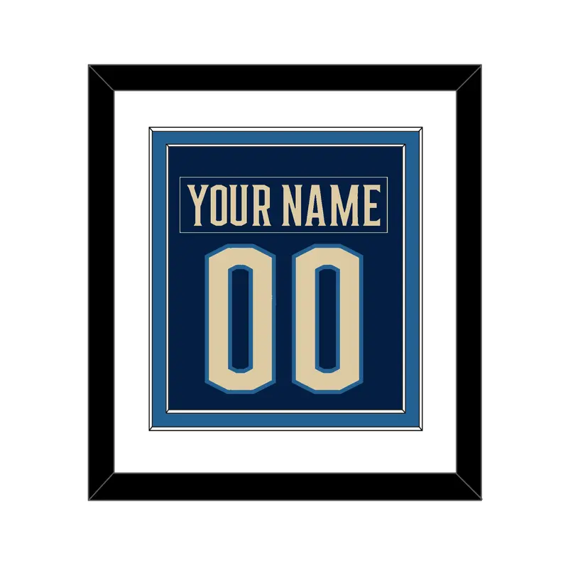 Columbus Nameplate & Number (Back) Combined - Alternate Navy Blue - Double Mat 1