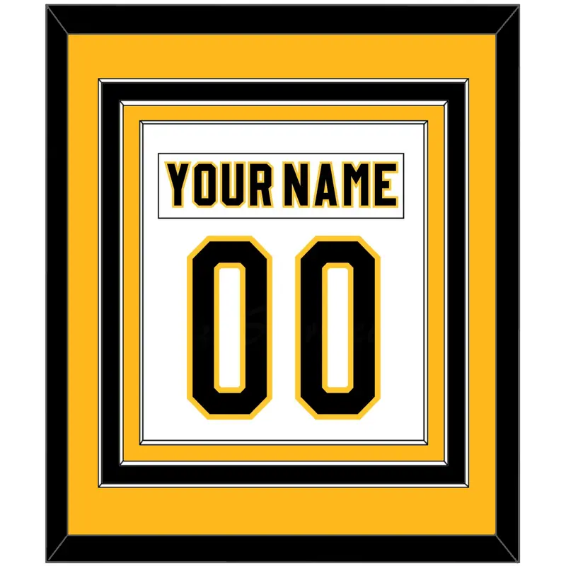 Pittsburgh Nameplate & Number (Back) Combined - Home White (1980-1981) - Triple Mat 3
