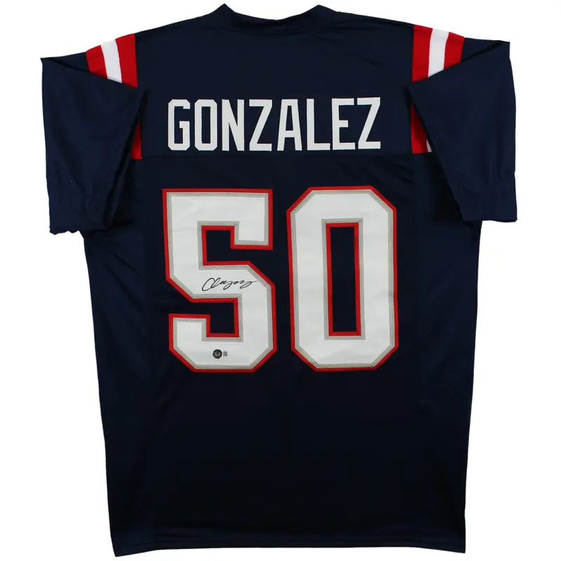 Christian Gonzalez Authentic Signed Navy Blue Pro Style Jersey BAS Witnessed