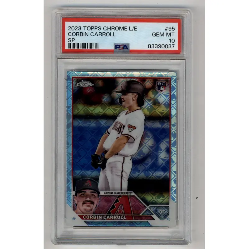 Corbin Carroll 2023 Topps Chrome #95 Logofractor Edition PSA 10 Gem Mint 0037