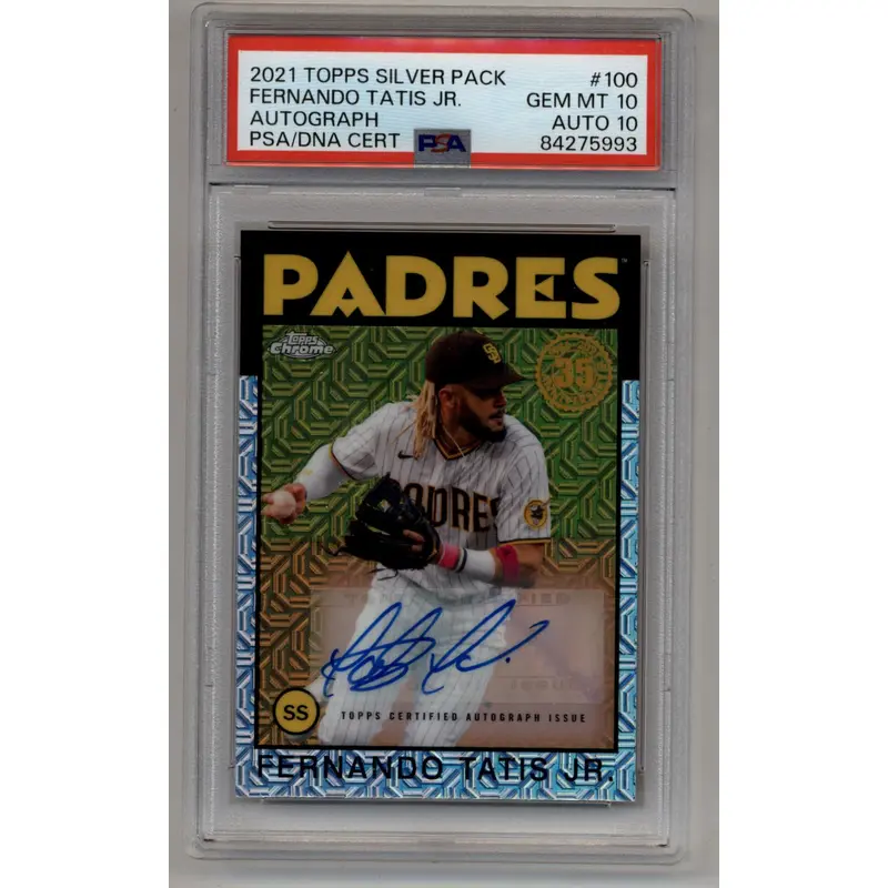 Fernando Tatis Jr 2021 Topps Silver Pack Auto PSA 10 Gem Mint Auto 10