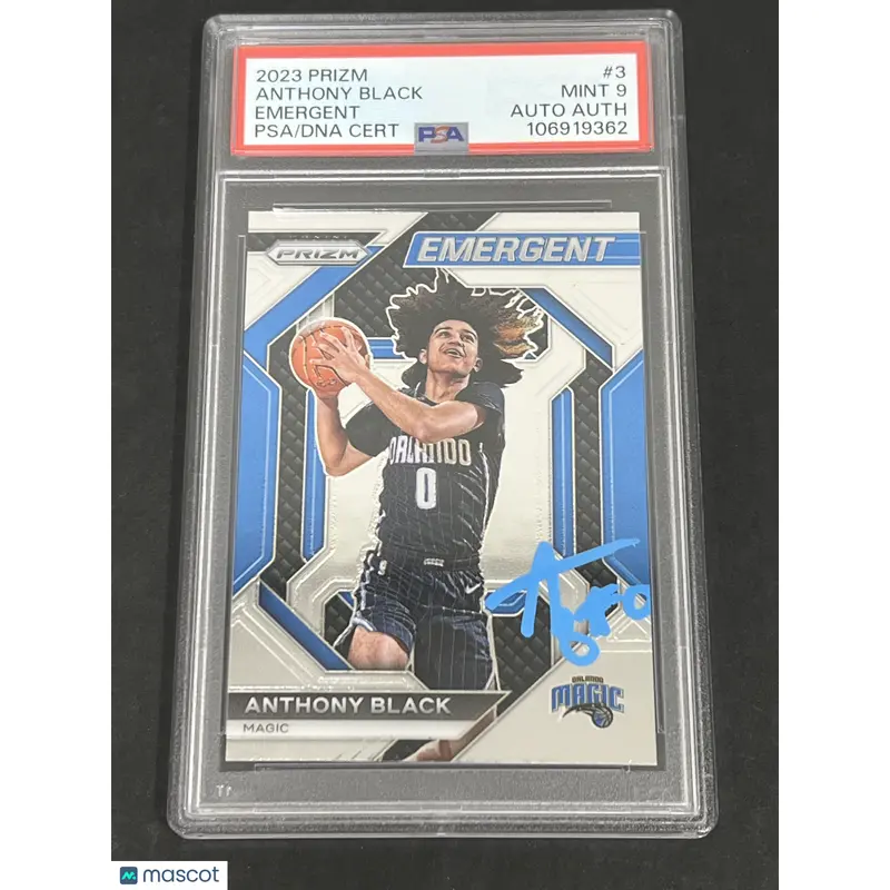2023 Panini Prizm Emergent #3 Anthony Black signed card PSA 9 Auto A Magic