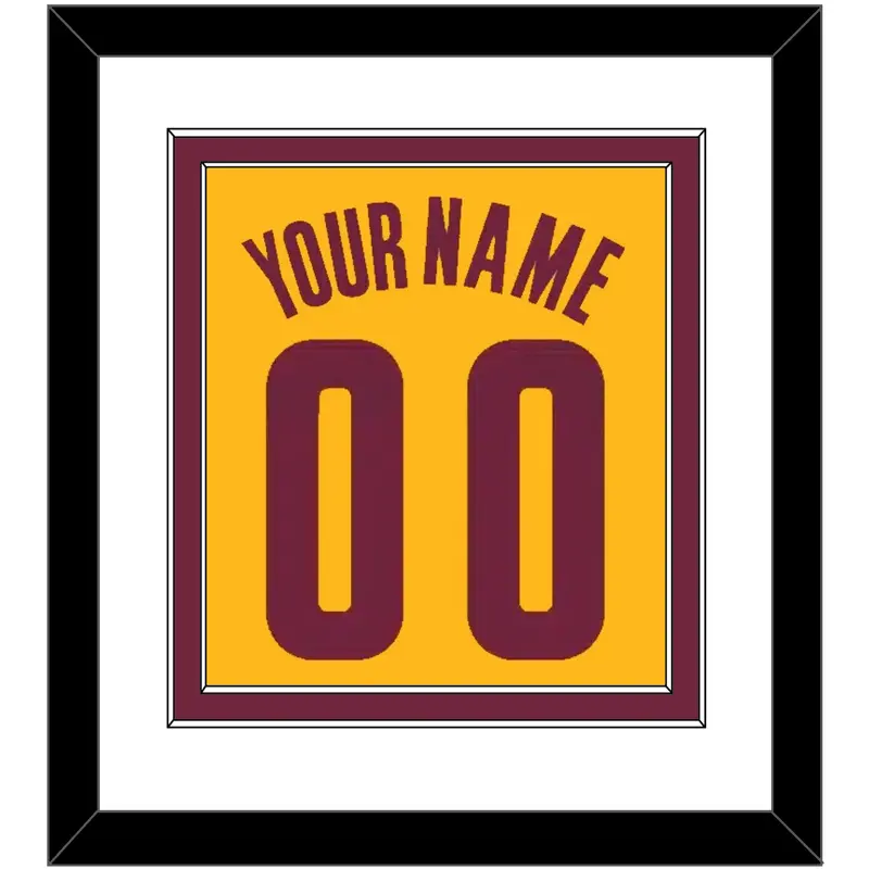 Cleveland Name & Number - Alternate Yellow (2012-2017) - Double Mat 1