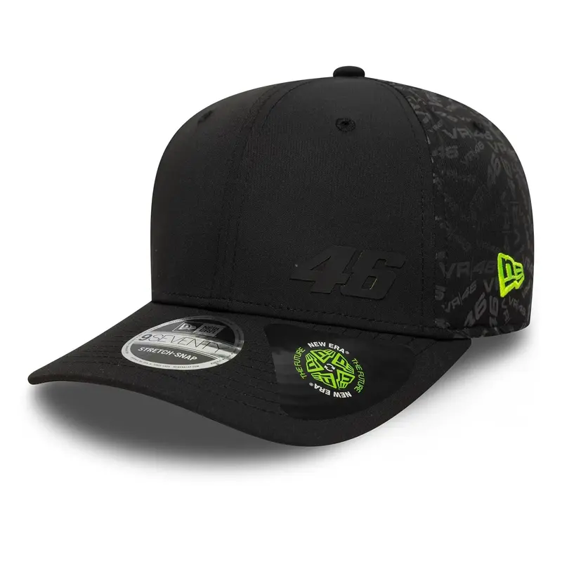 VR46 Sustainable Flawless Black 9SEVENTY Stretch Snap Adjustable Cap