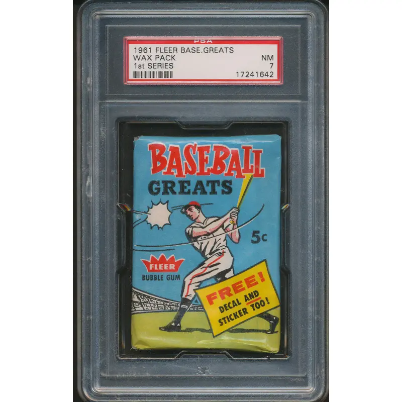 1961 Fleer Baseball Unopened Series 1 Wax Pack PSA 7