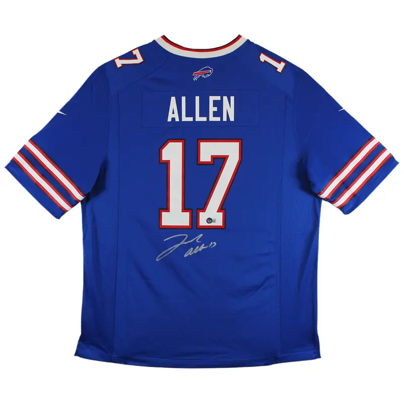 Bills Josh Allen Authentic Signed Blue Nike Jersey Autographed BAS Witnessed