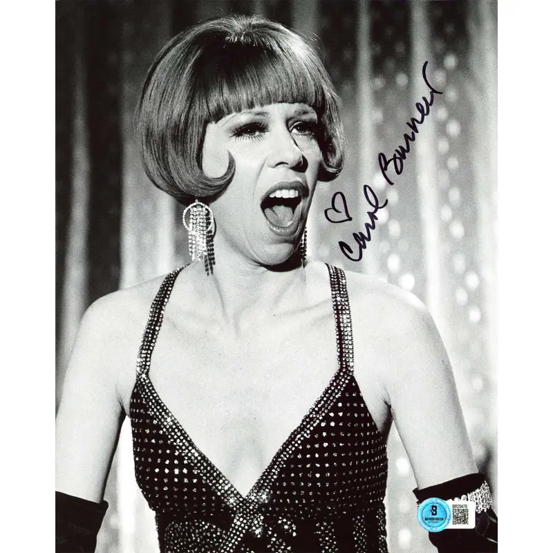 Carol Burnett Authentic Signed 8x10 Black & White Vertical Photo BAS 9