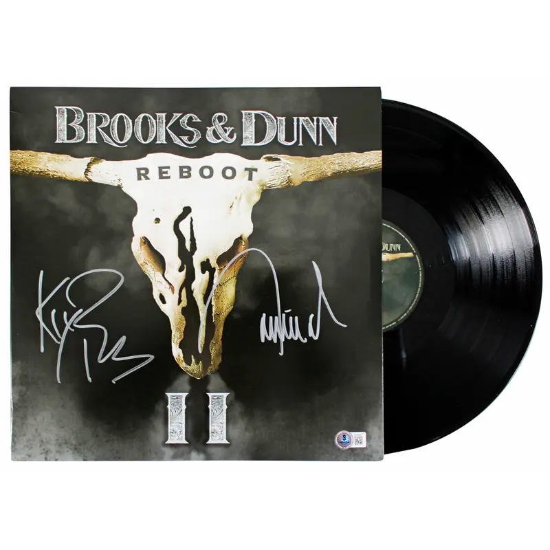 Kix Brooks & Ronnie Dunn Brooks & Dunn Signed Reboot Album Cover W/ Vinyl BAS