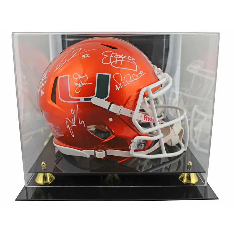 Miami (6) Lewis, Irvin, +4 Signed Flash F/S Speed Proline Helmet w/ Case BAS Wit