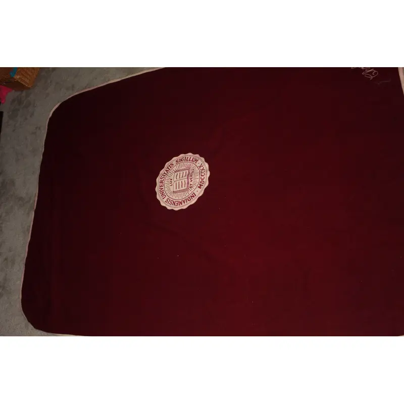 Vintage 1950's Indiana University Wool Stadium Blanket with Carrying Case