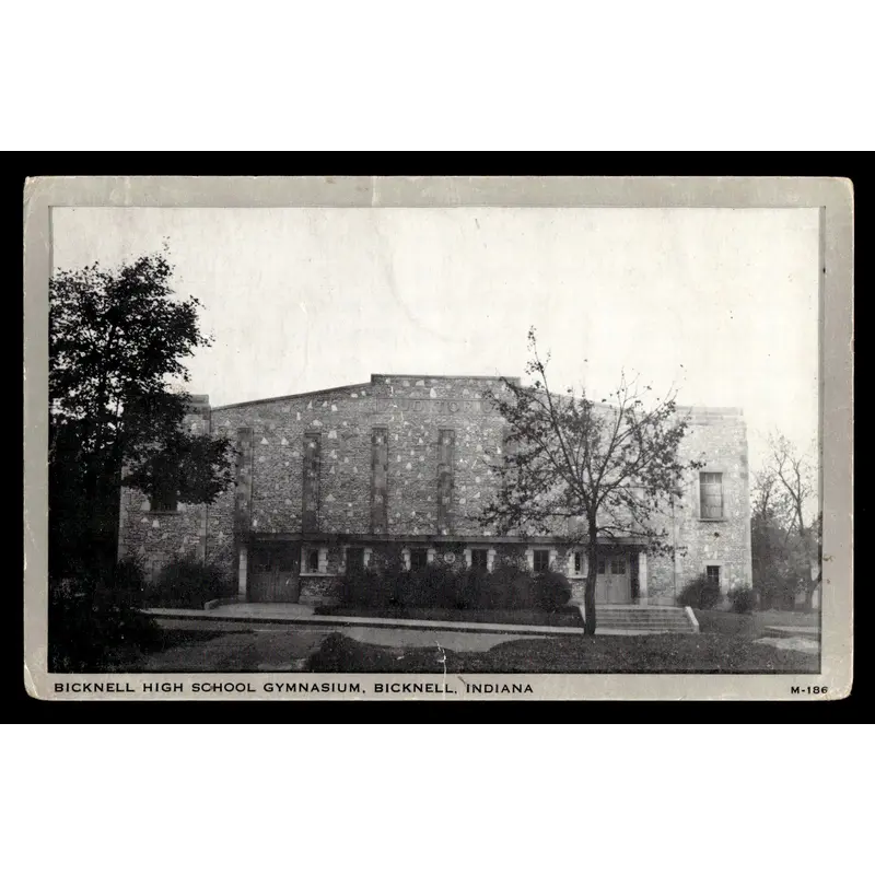 Vintage Bicknell, Indiana High School Gymnasium Postcard