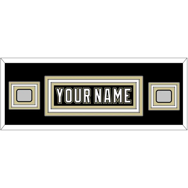 Pittsburgh Nameplate & 2 Stanley Cup Finals Patches - Home Black (2007-2016) - Triple Mat 4