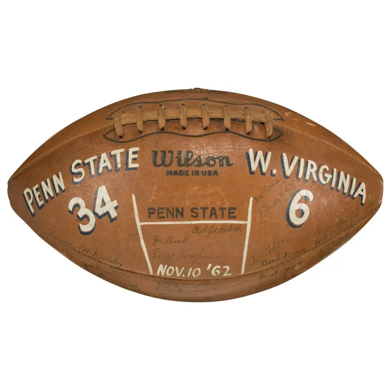 1962 Penn State Nittany Lions Team Signed Game Used Football With Joe Paterno