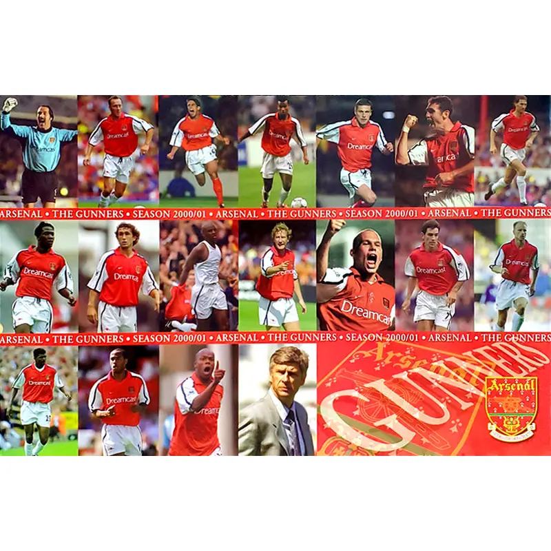 Arsenal FC The Gunners 2000/01 Team Composite EPL Football Soccer Action Poster