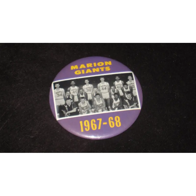 1967-68 MARION INDIANA H.S. BASKETBALL TEAM PINBACK BUTTON