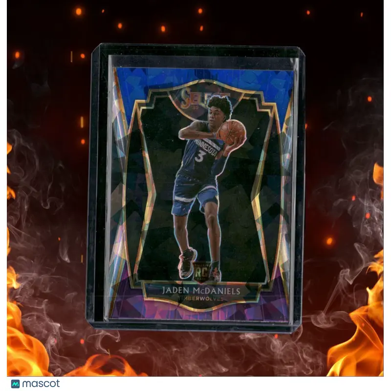 2020-21 Panini Select Blue Cracked Ice Jaden McDaniels Rookie #197