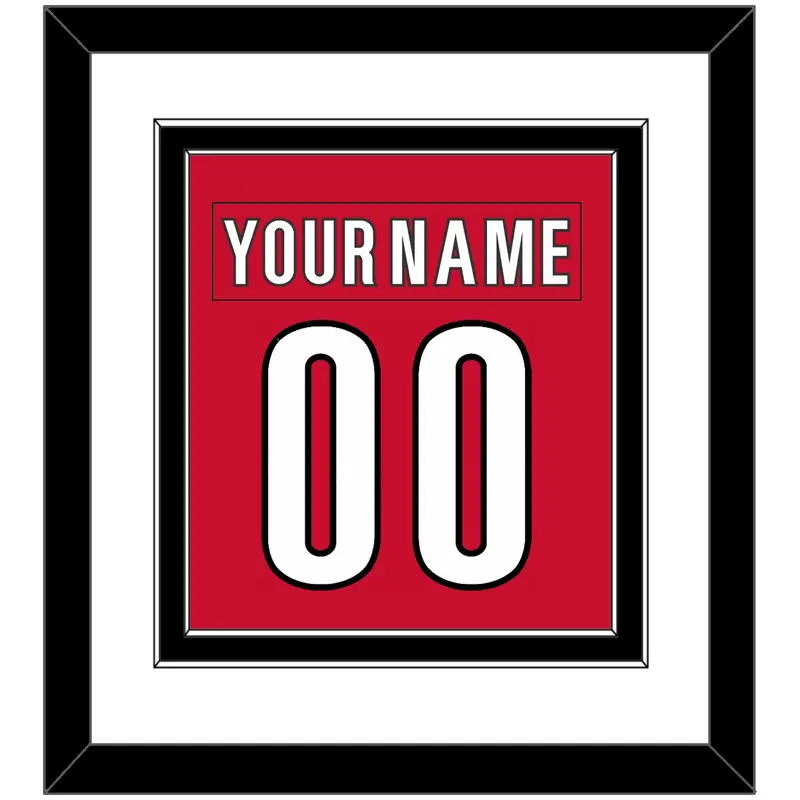 Carolina Nameplate & Number (Back) Combined - Home Red (2013-2017) - Double Mat 1
