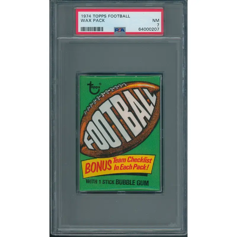 1974 Topps Football Unopened Wax Pack PSA 7