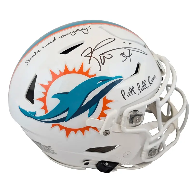 Dolphins Ricky Williams "2x Insc" Signed Speed Flex Full Size Helmet BAS Witness