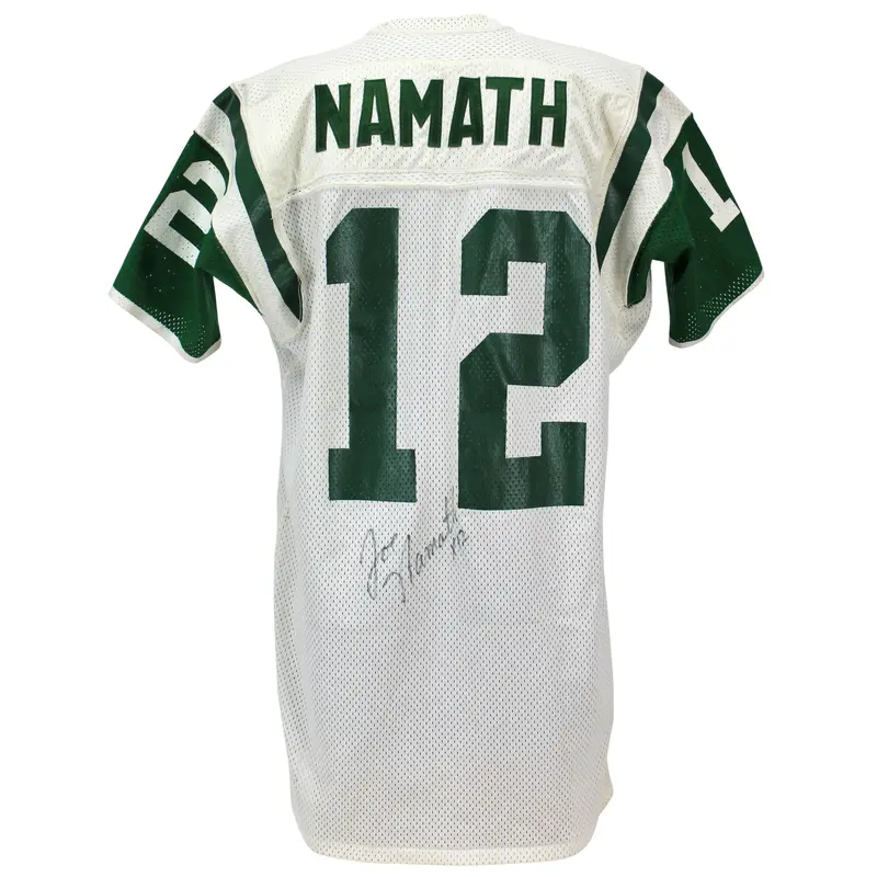 Jets Joe Namath Signed 1975-76 Game Used Jersey Graded A10! MEARS & BAS LOAs