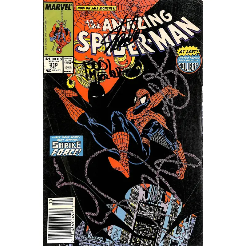 Stan Lee & Todd McFarlane Signed The Amazing Spider-Man #310 Comic BAS #E35338