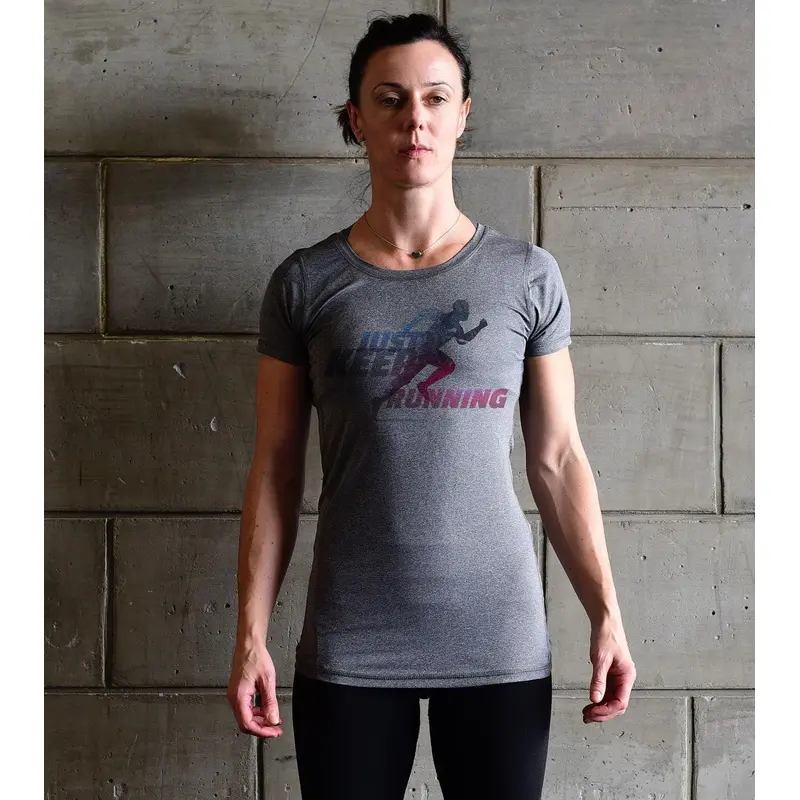 Women's Running Graphics T-shirt (Grey) Wod Armour | Kibi Sports