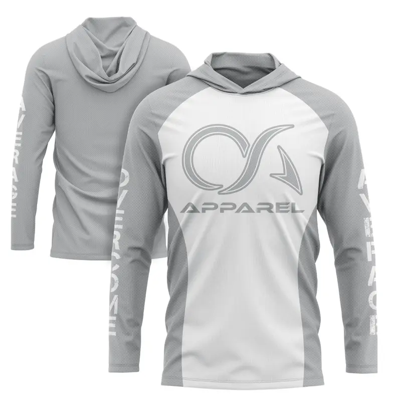 Overcome Average Hooded Long Sleeve Tee - White/Grey Carbon Fiber