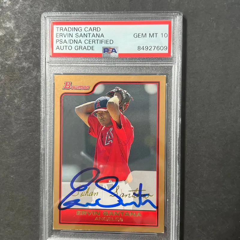 2006 Bowman #165 Ervin Santana Signed Card AUTO 10 PSA/DNA Slabbed Angels