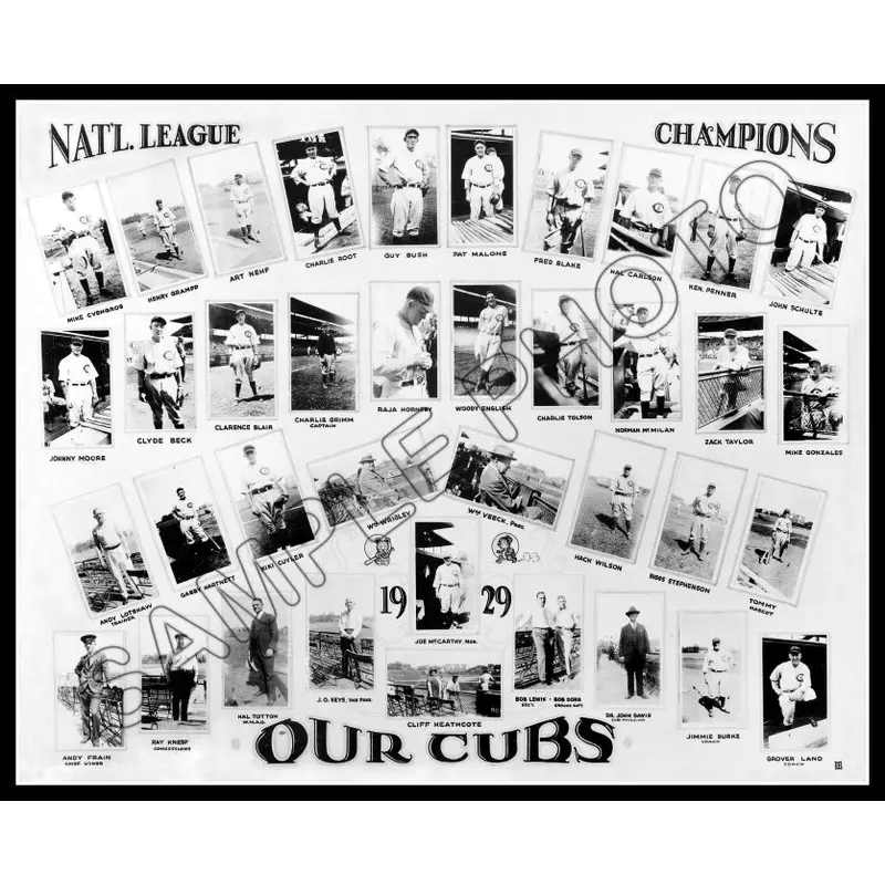 1929 Chicago Cubs 8X10 Photo - Hornsby Wilson Cuyler - 1211