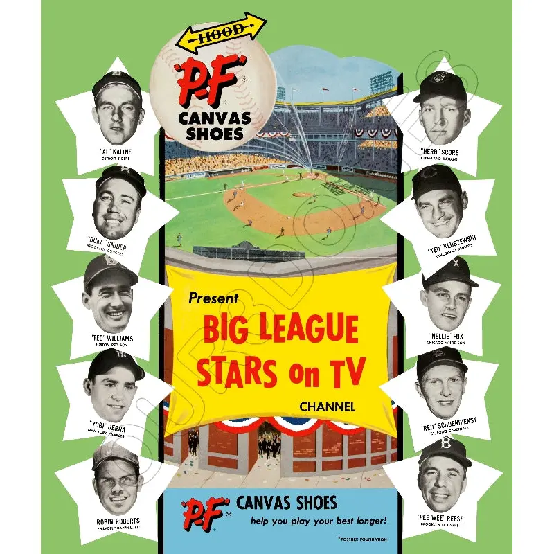 1950's P-F Canvas Shoes Store Counter Advertising Standup Sign - Williams Snider - 48