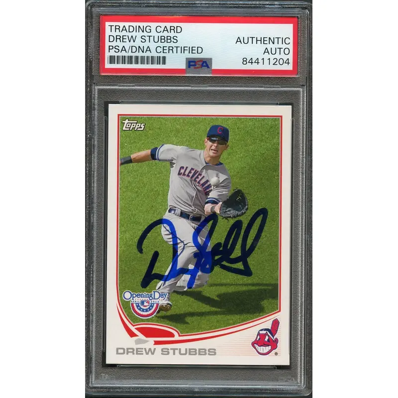 2013 Topps Opening Day #89 Drew Stubbs Signed Card PSA Slabbed Auto Cleveland