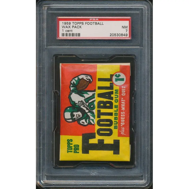 1959 Topps Football Unopened 1 Cent Wax Pack PSA 7