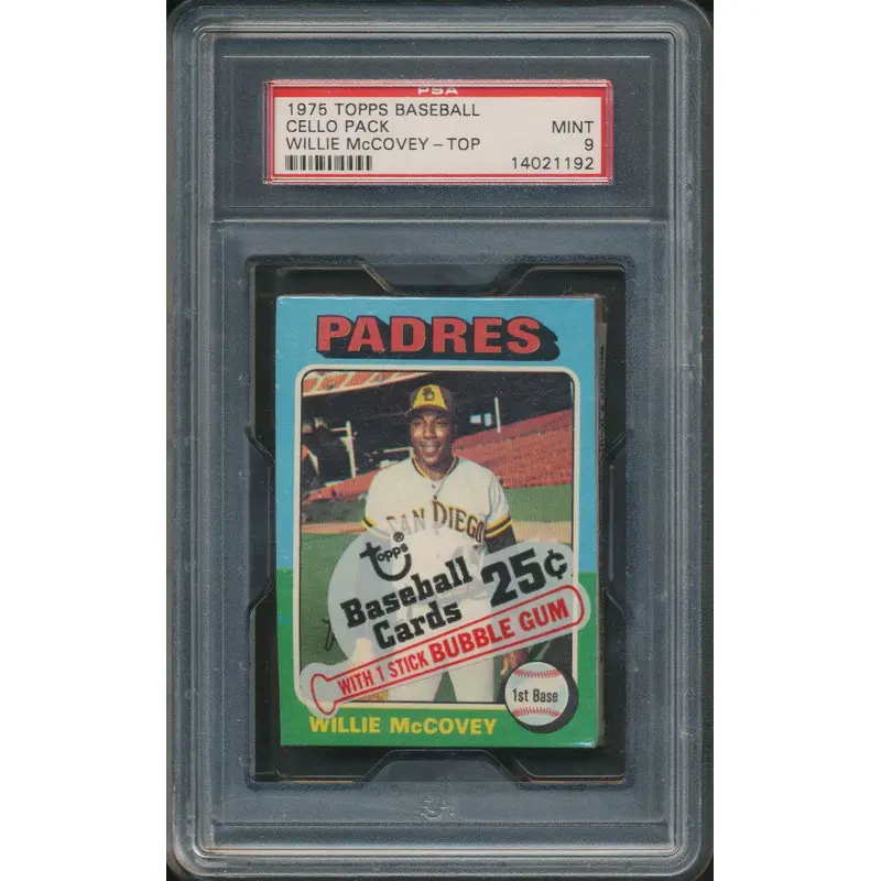 1975 Topps Baseball Unopened Cello Pack PSA 9