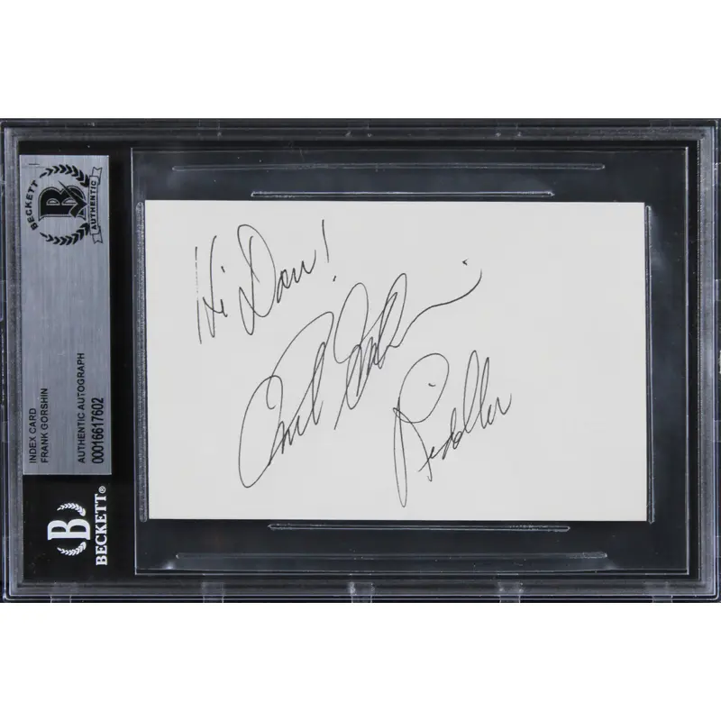 Frank Gorshin Batman "Hi Don!" Authentic Signed 3x5 Index Card BAS Slabbed