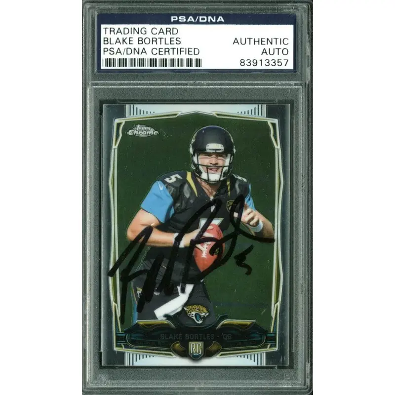 Jaguars Blake Bortles Signed Card 2014 Topps Chrome RC #187 PSA/DNA Slabbed A