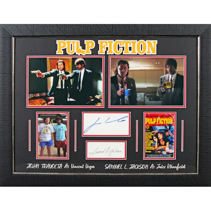John Travolta & Samuel L Jackson Pulp Fiction Signed Framed Display BAS #AC26568