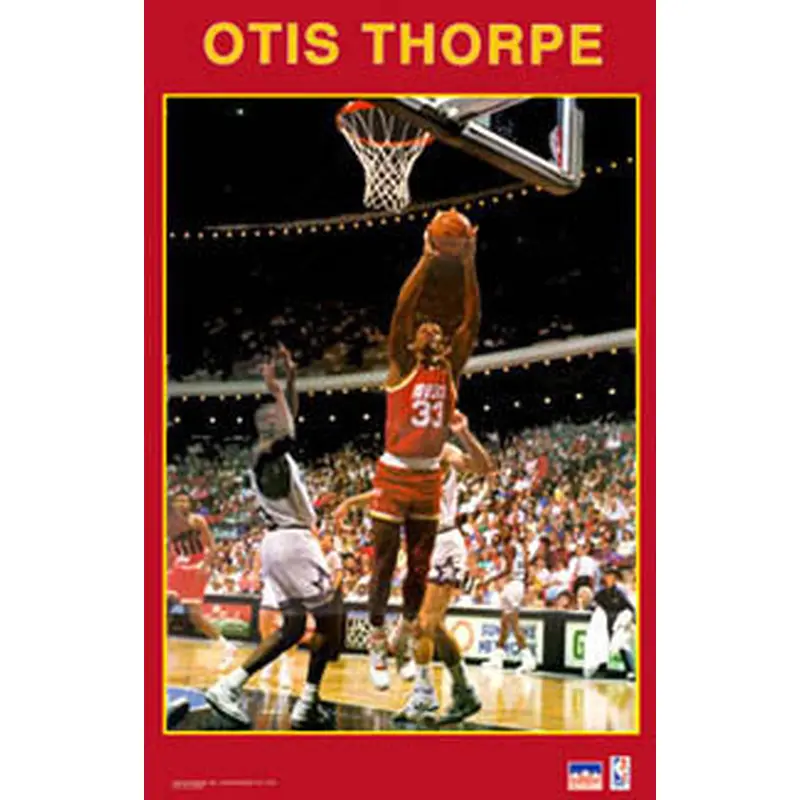 Otis Thorpe "Action" Houston Rockets NBA Basketball Poster - Starline 1991