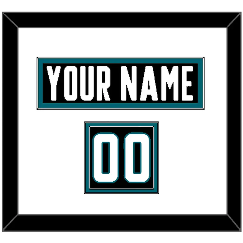 San Jose Nameplate & Number (Shoulder) - Alternate Black - Double Mat 1