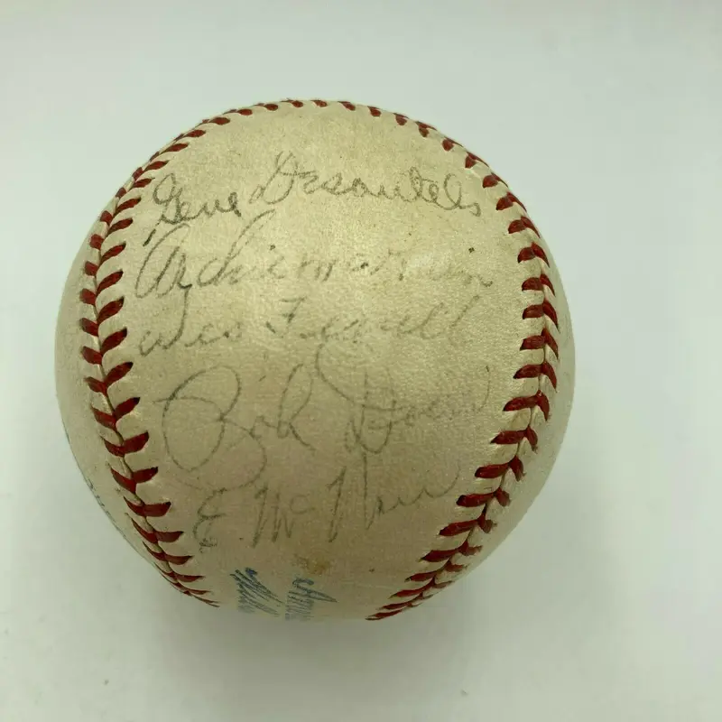 1937 Boston Red Sox Team Signed Official American League Harridge Baseball