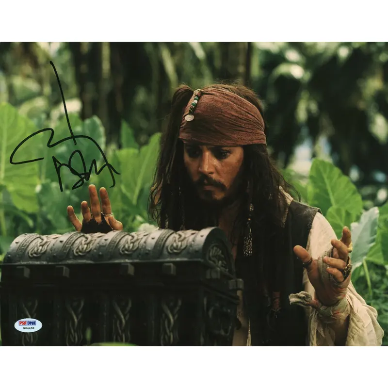 Johnny Depp Pirates Of The Caribbean Signed 11x14 Photo Auto 10! PSA/DNA #W04458