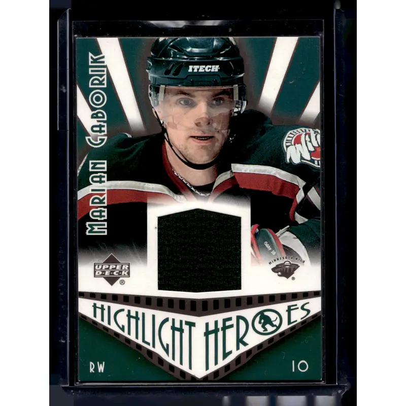 2003-04 Upper Deck - Highlight Heroes - Jersey - Marian Gaborik #HH-MG