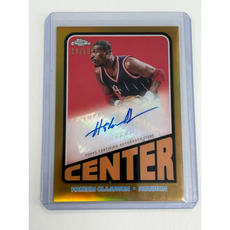 Hakeem Olajuwon 2023 Topps Chrome 1972 Gold Refractor Auto #18/50