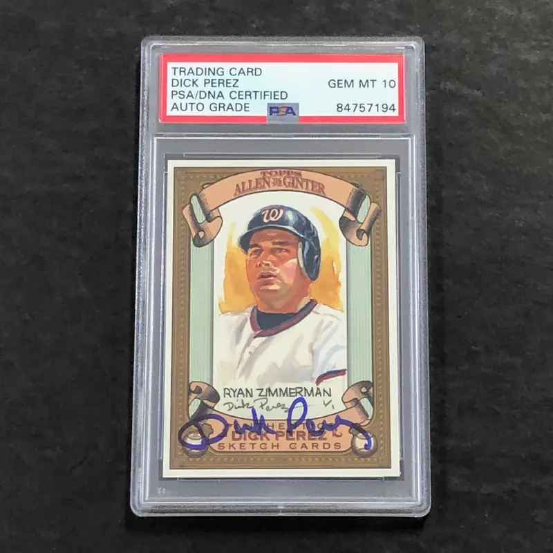 2007 Allen and Ginter #120 Ryan Zimmerman Signed Card AUTO 10 PSA Slabbed Nationals