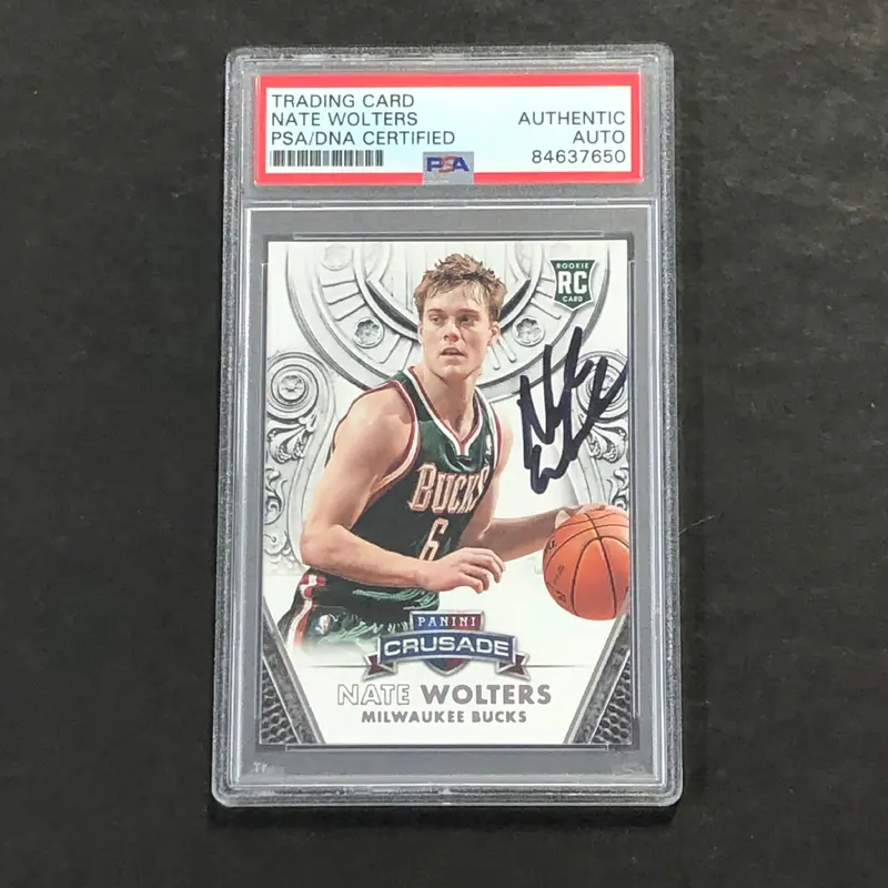 2013-14 Panini Crusade #142 Nate Wolters Signed Card AUTO PSA/DNA Slabbed RC Bucks