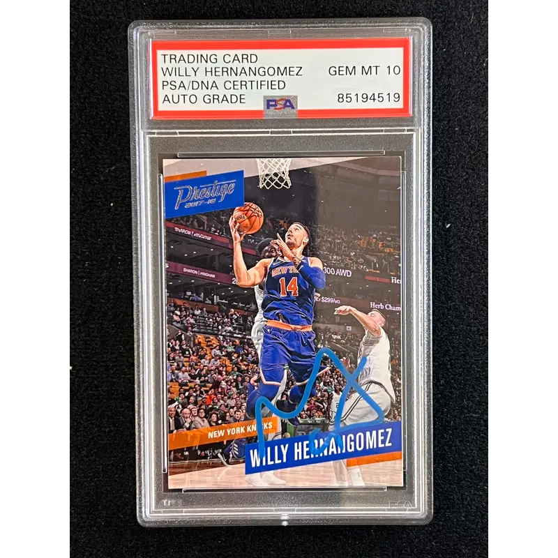 2017-18 Panini Prestige #65 Willy Hernangomez Signed Card AUTO 10 PSA Slabbed Knicks