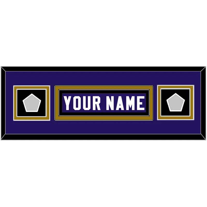 Baltimore Nameplate & Super Bowl XXXV & XLVII Jersey Patches - Home Purple - Double Mat 8