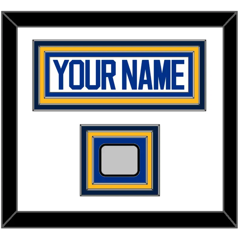 St. Louis Nameplate & Stanley Cup Champions Patch - Road White - Triple Mat 1