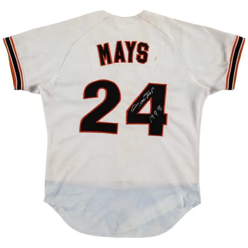 Willie Mays Signed 1985 Game Issued San Francisco Giants Jersey PSA DNA Beckett